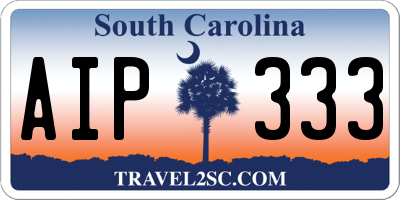 SC license plate AIP333