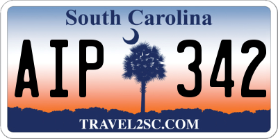 SC license plate AIP342