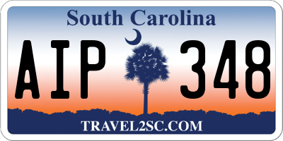 SC license plate AIP348
