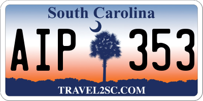 SC license plate AIP353