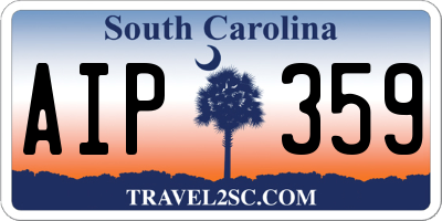SC license plate AIP359