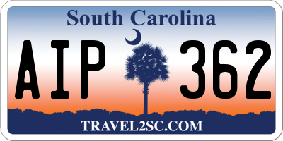 SC license plate AIP362