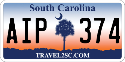 SC license plate AIP374