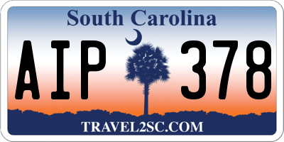 SC license plate AIP378