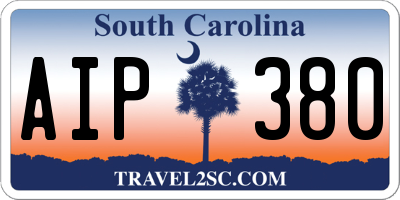 SC license plate AIP380