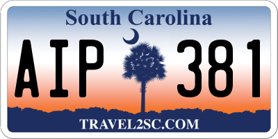 SC license plate AIP381