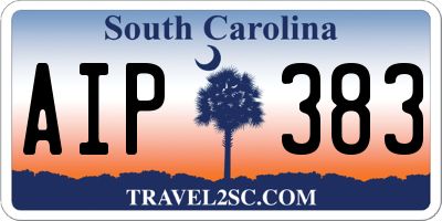 SC license plate AIP383