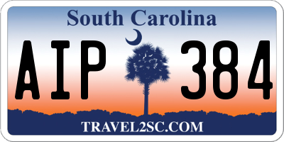 SC license plate AIP384