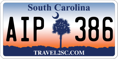 SC license plate AIP386
