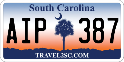 SC license plate AIP387