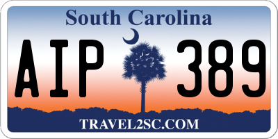 SC license plate AIP389