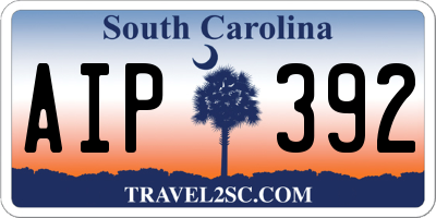 SC license plate AIP392