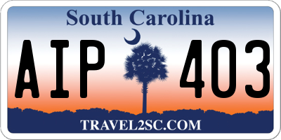 SC license plate AIP403