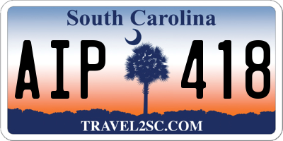 SC license plate AIP418
