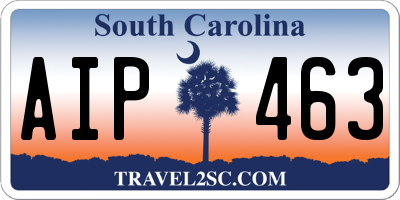 SC license plate AIP463