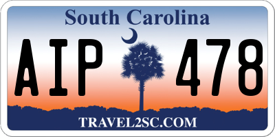 SC license plate AIP478