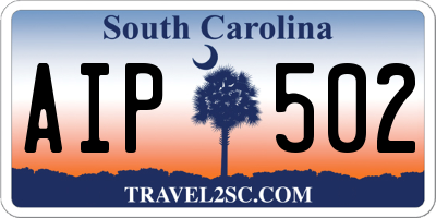 SC license plate AIP502