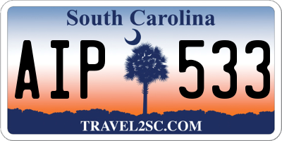 SC license plate AIP533
