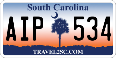 SC license plate AIP534