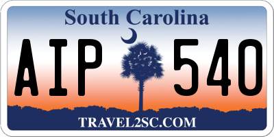 SC license plate AIP540