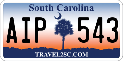 SC license plate AIP543