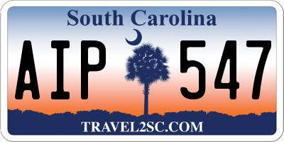 SC license plate AIP547