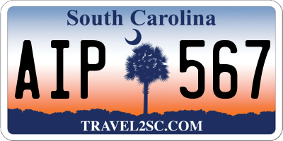 SC license plate AIP567