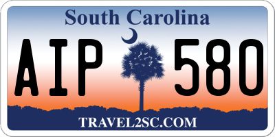 SC license plate AIP580