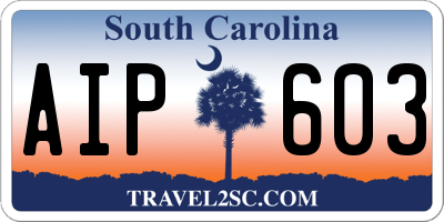 SC license plate AIP603
