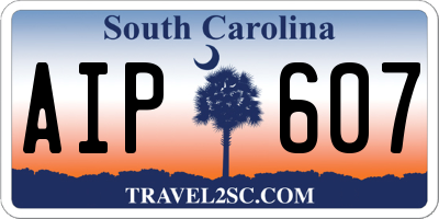 SC license plate AIP607