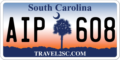 SC license plate AIP608