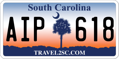 SC license plate AIP618