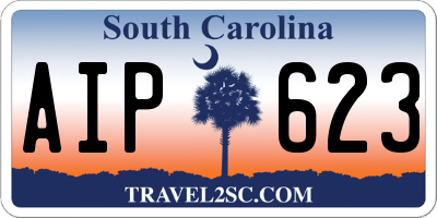 SC license plate AIP623