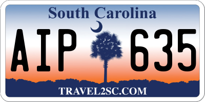 SC license plate AIP635