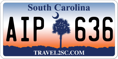 SC license plate AIP636