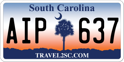 SC license plate AIP637