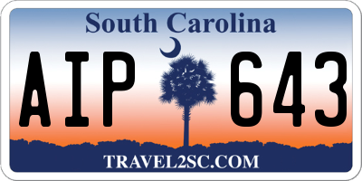 SC license plate AIP643