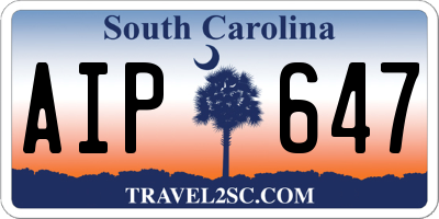 SC license plate AIP647