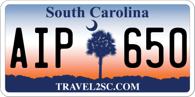 SC license plate AIP650