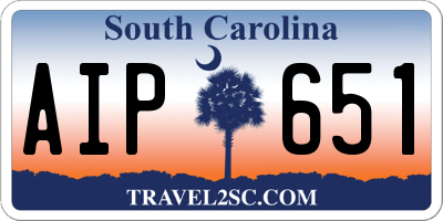 SC license plate AIP651