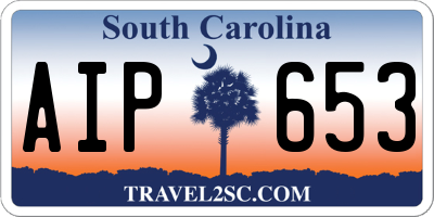 SC license plate AIP653