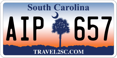 SC license plate AIP657