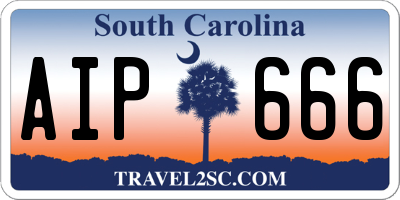 SC license plate AIP666