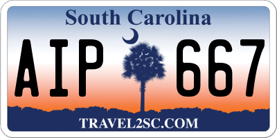 SC license plate AIP667
