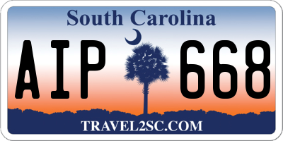 SC license plate AIP668