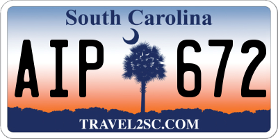 SC license plate AIP672