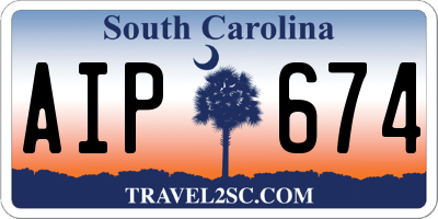 SC license plate AIP674
