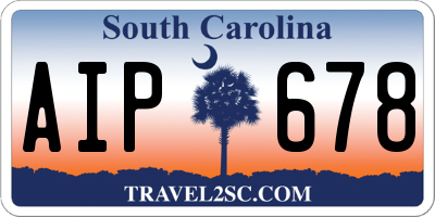 SC license plate AIP678