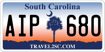 SC license plate AIP680