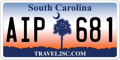 SC license plate AIP681